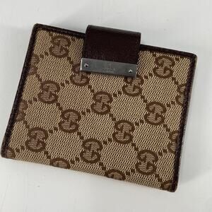 Vintage Gucci gg monogram leather canvas notebook cover